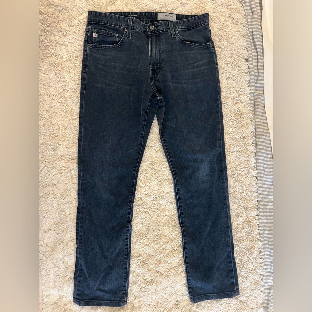 Dark Blue Adriano Goldschmied (Ag), The Everett Slim Straight Men’s Jeans